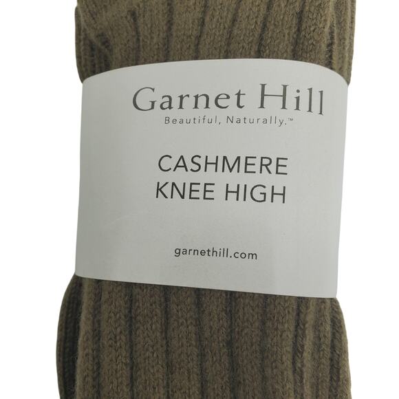 NEW Garnet Hill Socks Knee High 9-11 Olive Green 82% Cashmere Warm Cozy Holiday - Picture 5 of 5